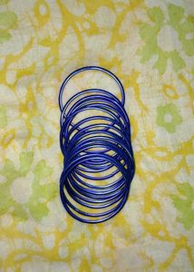 Vibrant Blue Velvet Bangle Set