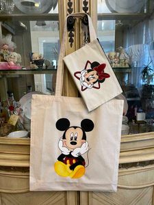Combo Mickey & Minnie Mouse Tote Bag Set