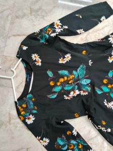 Black Floral Print Maxi Dress