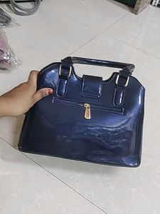 Stylish Navy Patent Handbag