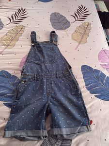 Cute Denim Overalls Shorts with Hearts