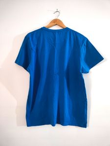 Blue With White Printed T Shirts (Men's)
