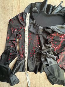 Elegant Black &amp; Red Embellished Blouse