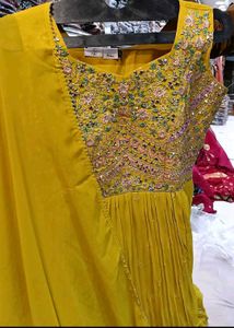 letest trending Yellow anarkali