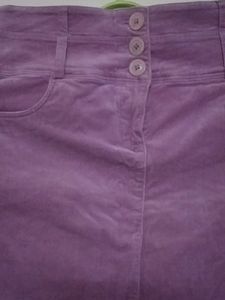 Cordrouy Thick Pink Mini Skirt