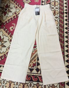 Cream Wide Leg Pants