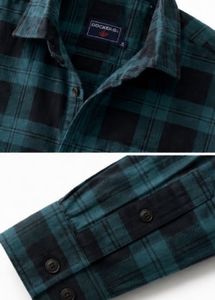 Green Plaid Flannel Shirt M