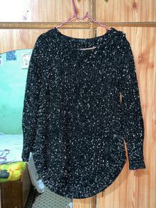 Cozy Black &amp; White Knit oversized Sweater