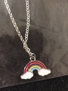 Rainbow Pendant Chain In Silver