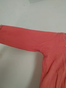 Peach Light Pink Kurta For Girls
