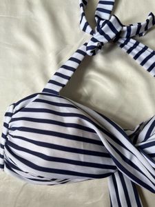 Striped Halter Bikini Top