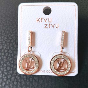 Sparkling LV Inspired Drop Earrings
