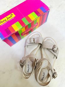 Girls Silver/Champagne Party Sandals – Size 37 – G