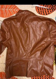 Stylish Brown Faux Leather Jacket
