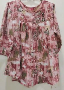 Chic Abstract Print Tunic Top