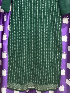 Bottle Green embroidery Kurta set