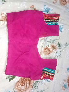 Elegant Pink Striped Saree