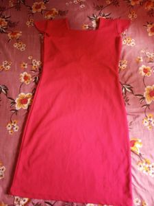 Vibrant Red Tie-Front Dress