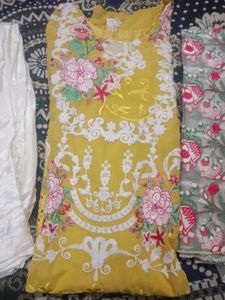 Yellow Embroidered Kurta Set