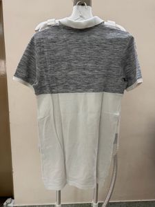 Men's Grey &amp; White Polo T-Shirt
