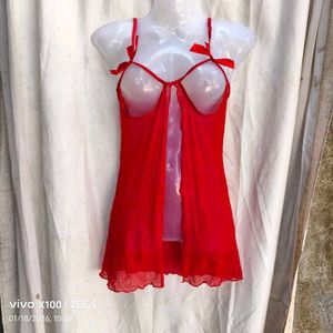 Sheer Red Babydoll Lingerie