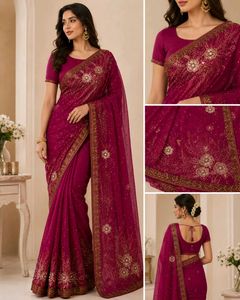 Magenta Designer Saree