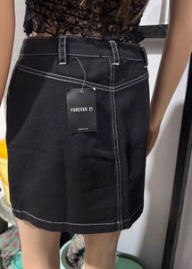 Black Mini Skirt with Zipper Detail