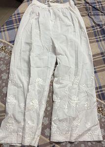 White Chikankari Palazzos