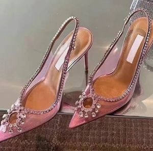 Embellished Pink Slingback Heels