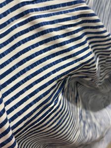 Blue Striped Tiered Maxi Skirt