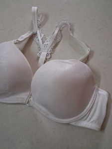 White Bra with Lace Detail