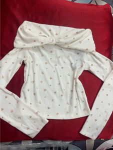 Off-Shoulder Floral Print Top