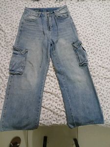 Light Wash Cargo Jeans