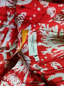 Red Tropical Print Shorts