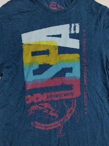 US POLO ASSN BLUE GRAPHIC PRINT T-SHIRT
