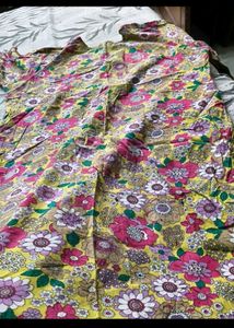 Comfy deepneck Floral Print Kurta