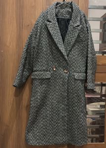 Stylish Herringbone Overcoat
