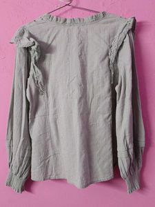 Sheer Eyelet Yoke Blouse