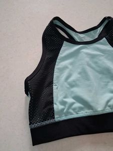 Light Blue &amp; Black Sports Bra