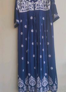 Elegant Navy Blue Embroidered Kurta