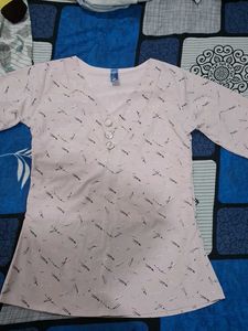 Women's Pink Printed Kurta