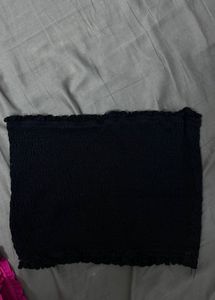 Black Smocked Tube Top