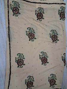 Beige Saree with Blouse Piece