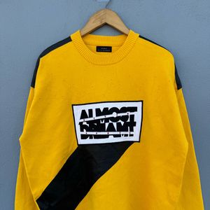 Yellow Graphic Print Sweater