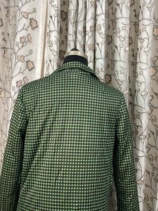 Chic Green Checkered Coat
