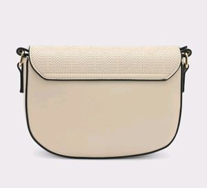 Iykyk Compact Beige Textured Sling Bag