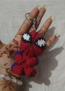 Crocheted Spiderman Keychain