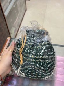 Elegant Potli Bag with Pearl Handle (any1)