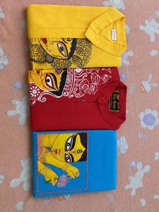 3 Kids Handpainted Kurta Set