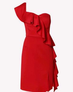 Vero Moda Red Ruffle One-Shoulder Dress